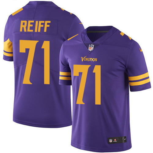 Minnesota Vikings #71 Limited Riley Reiff Purple Nike NFL Men Jersey Rush Vapor Untouchable